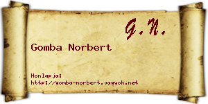 Gomba Norbert névjegykártya
